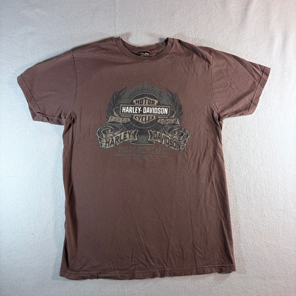 Harley Davidson‎ Hideout Joplin Missouri Brown Graphic T-Shirt Mens Medium